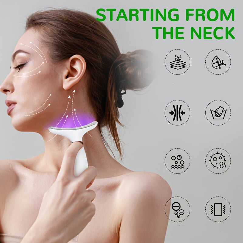 Rechargeable 7-LED Facial & Neck Massager - Clinorra