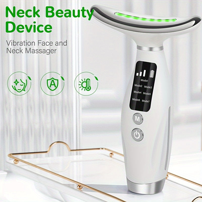 Rechargeable 7-LED Facial & Neck Massager - Clinorra