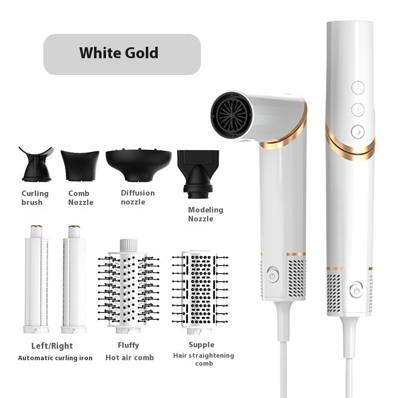 Folding 8 In 1 Hair Dryer Plasma All-in-one Hot Air Comb Suit - Clinorra