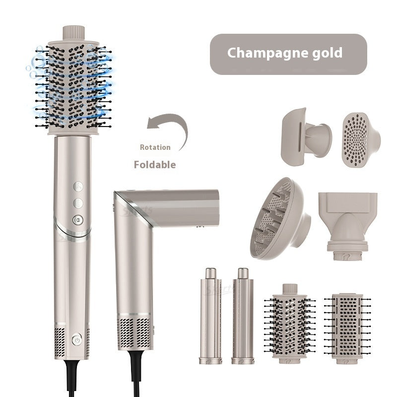 Folding 8 In 1 Hair Dryer Plasma All-in-one Hot Air Comb Suit - Clinorra