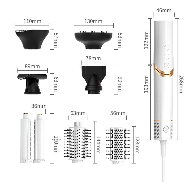 Folding 8 In 1 Hair Dryer Plasma All-in-one Hot Air Comb Suit - Clinorra