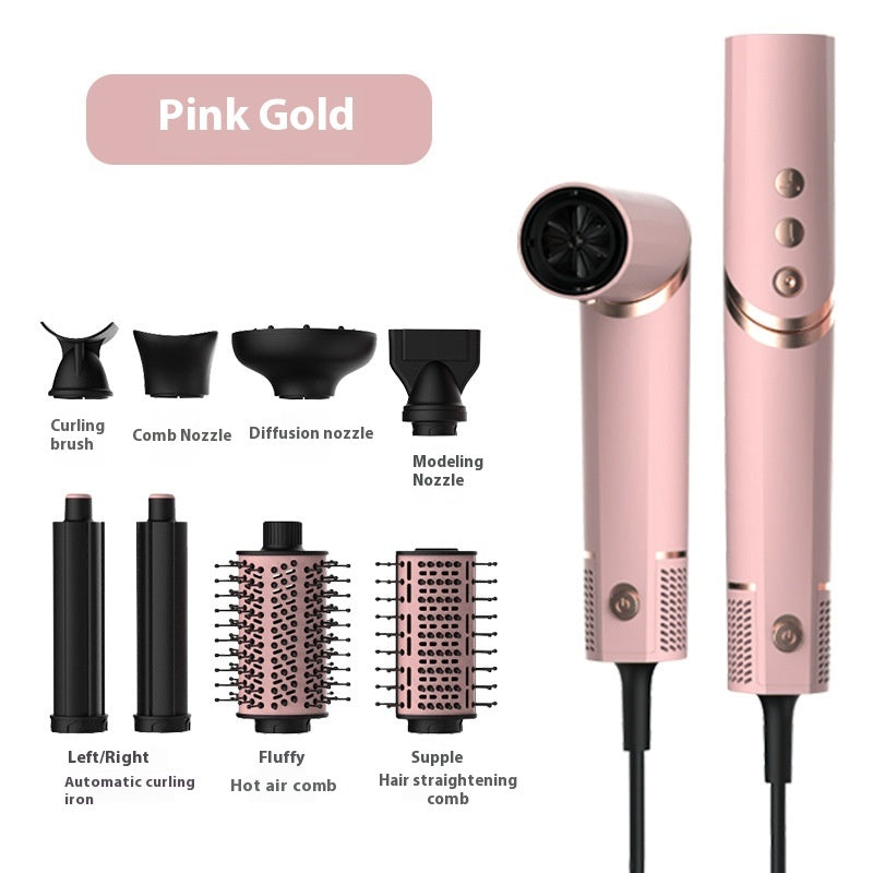 Folding 8 In 1 Hair Dryer Plasma All-in-one Hot Air Comb Suit - Clinorra