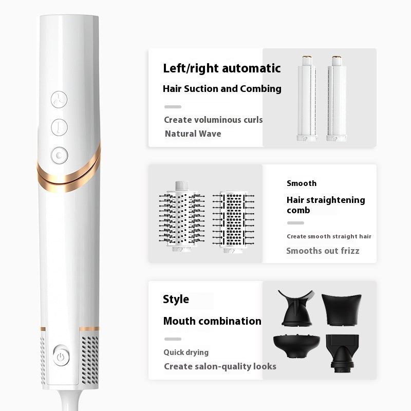 Folding 8 In 1 Hair Dryer Plasma All-in-one Hot Air Comb Suit - Clinorra
